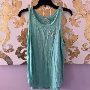 Victoria's Secret Pink Size Small Green Sequin 2014 Tank Love Pink